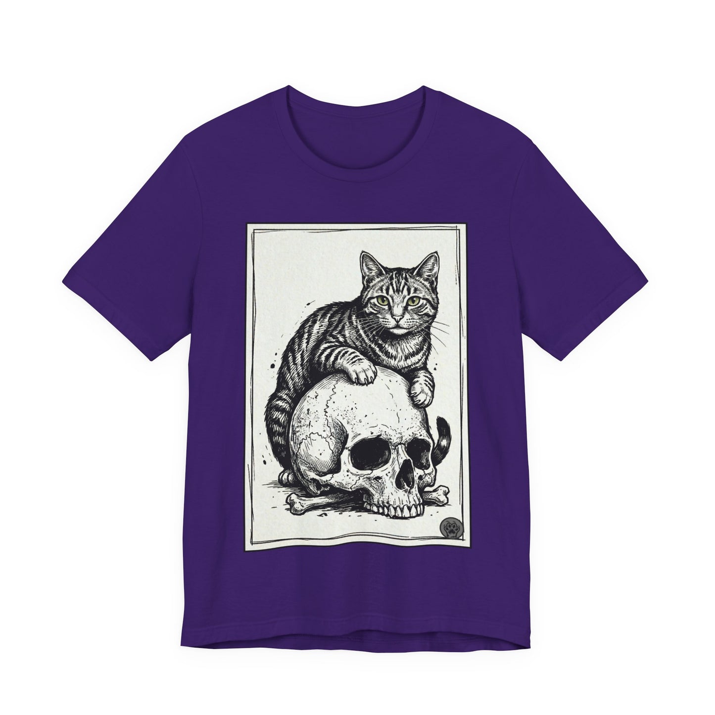 DarkArts Collection - Cat & Skull T-Shirt – Gothic Cat Illustration Tee