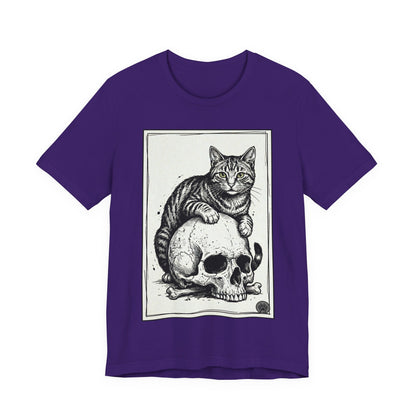DarkArts Collection - Cat & Skull T-Shirt – Gothic Cat Illustration Tee