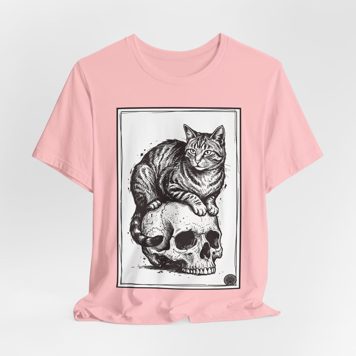 DarkArts Collection - Cat & Skull 2 T‑Shirt — Gothic Cat Skull Graphic Tee