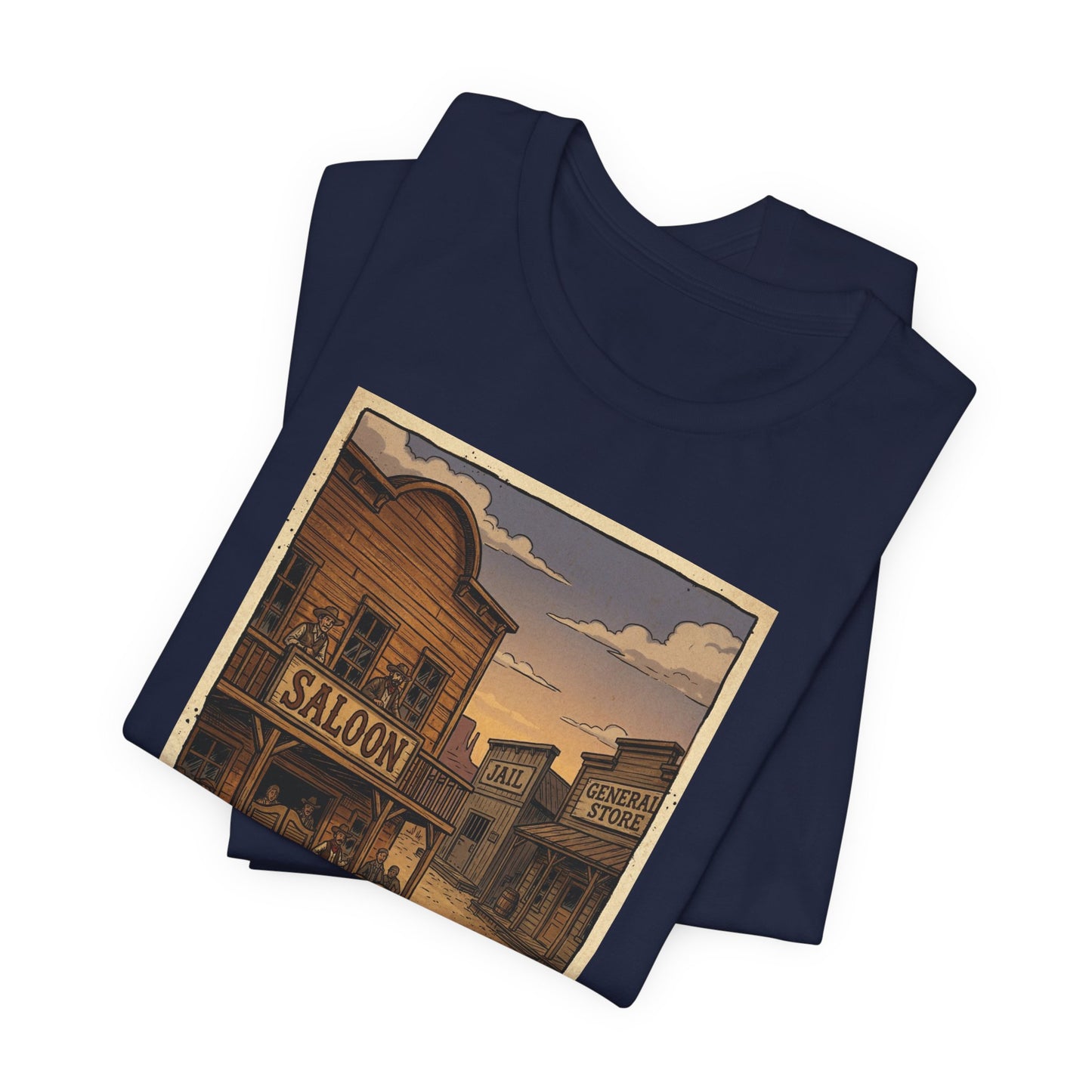 SheriffPaco - Vertical - Chihuahua Sheriff Western Saloon Showdown T-Shirt — Vintage Cowboy Sheriff Puppy Dog Graphic Tee