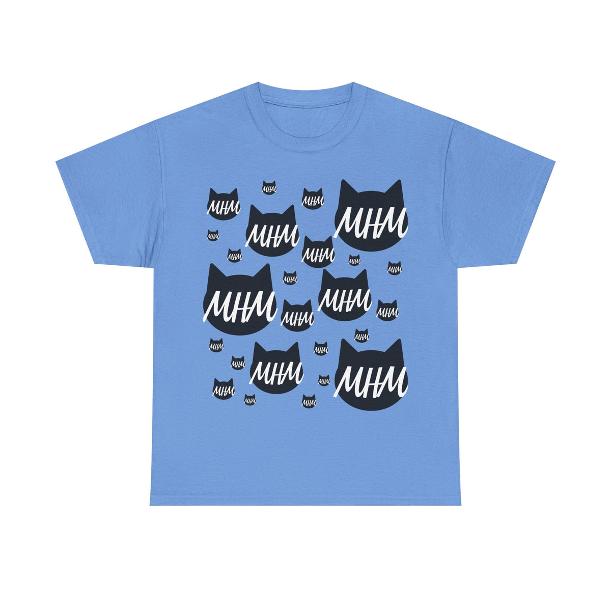 MHM Logo - Scattered Cat Faces Graphic T-Shirt