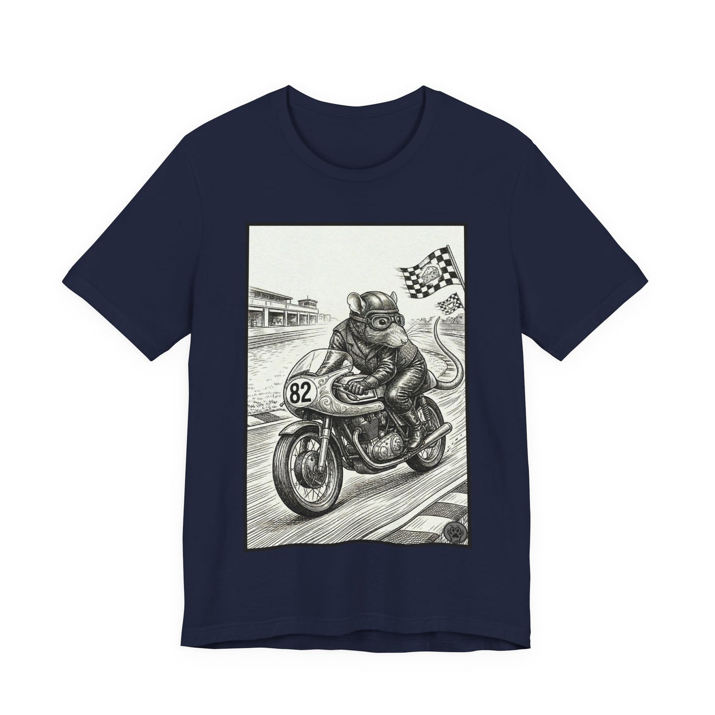 Ratney - "Rat Race" - Motorcycle Rat Racing T‑Shirt — Vintage Racer Graphic Tee