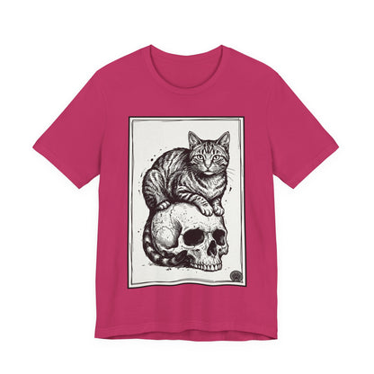 DarkArts Collection - Cat & Skull 3 Graphic Tee — Gothic Cat Skull T‑Shirt