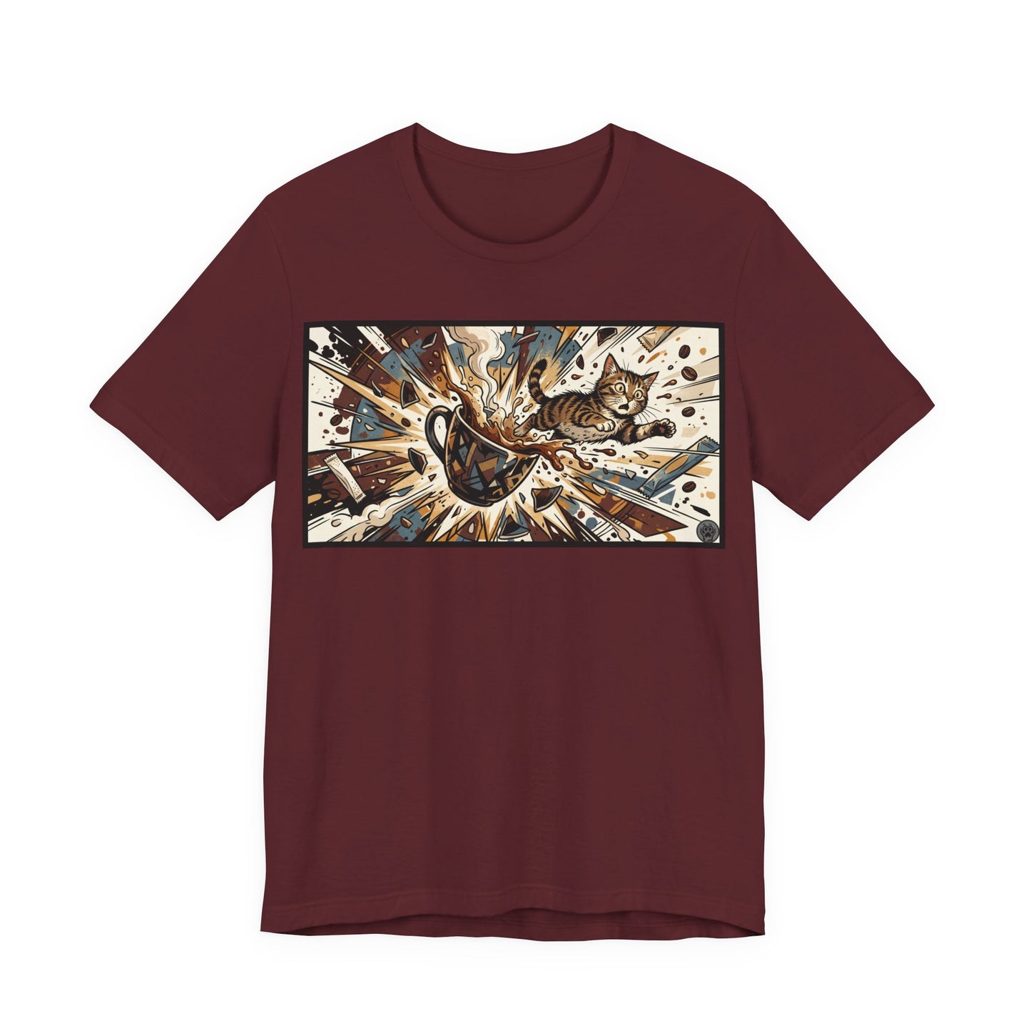 VOID - Coffee Cup Explosion Art Tee — Retro Abstract Coffee Splash T-Shirt