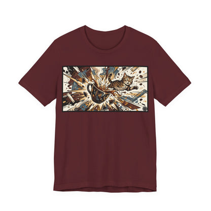 VOID - Coffee Cup Explosion Art Tee — Retro Abstract Coffee Splash T-Shirt