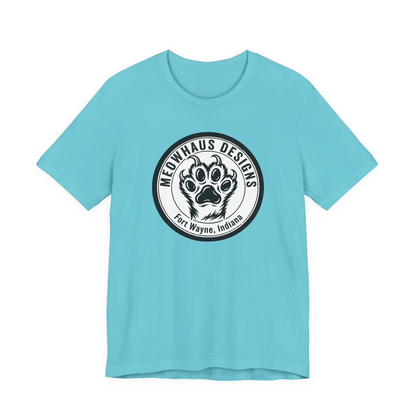 Meowhaus Designs Paw Logo T‑Shirt — Fort Wayne Cat Lover Graphic Tee