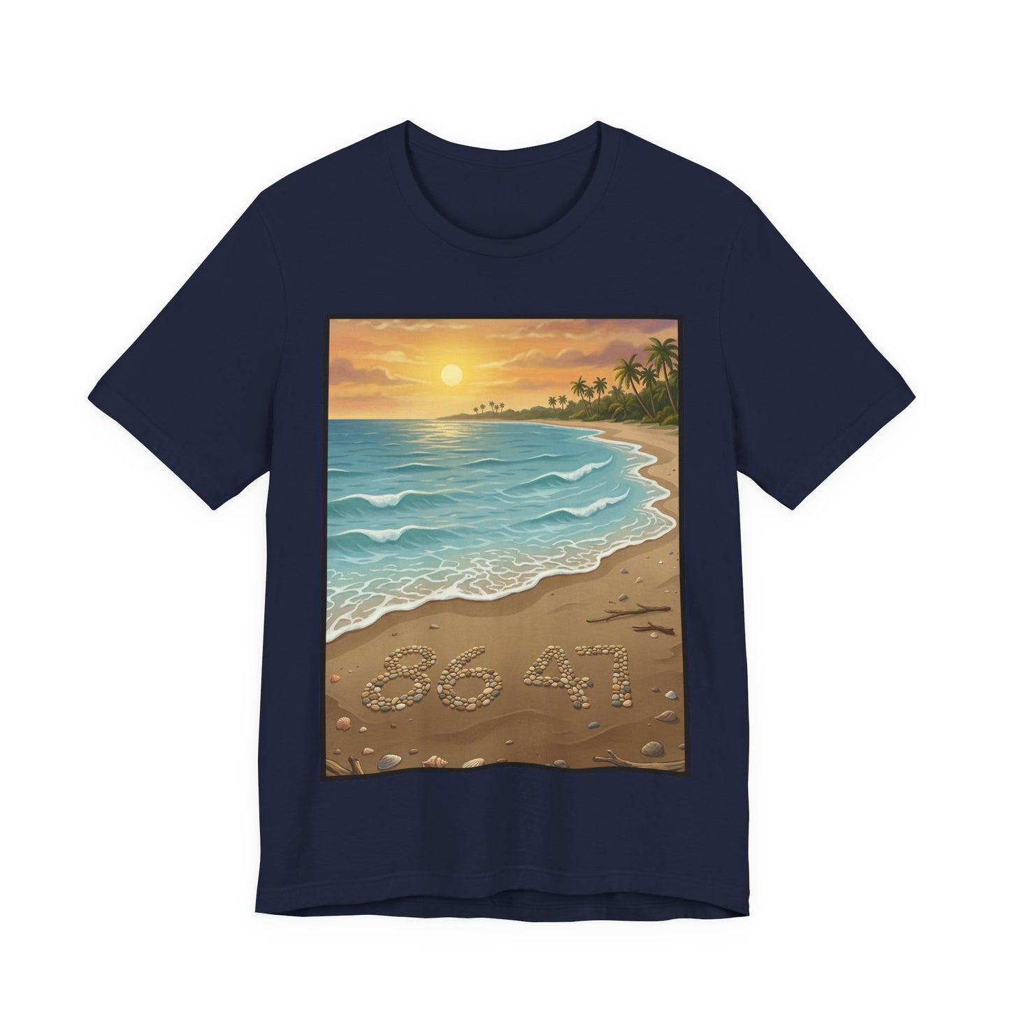 Another Nice Day At The Beach - Vertical - Beach Sunset Tee — Coastal Tropical Shoreline Graphic T‑Shirt