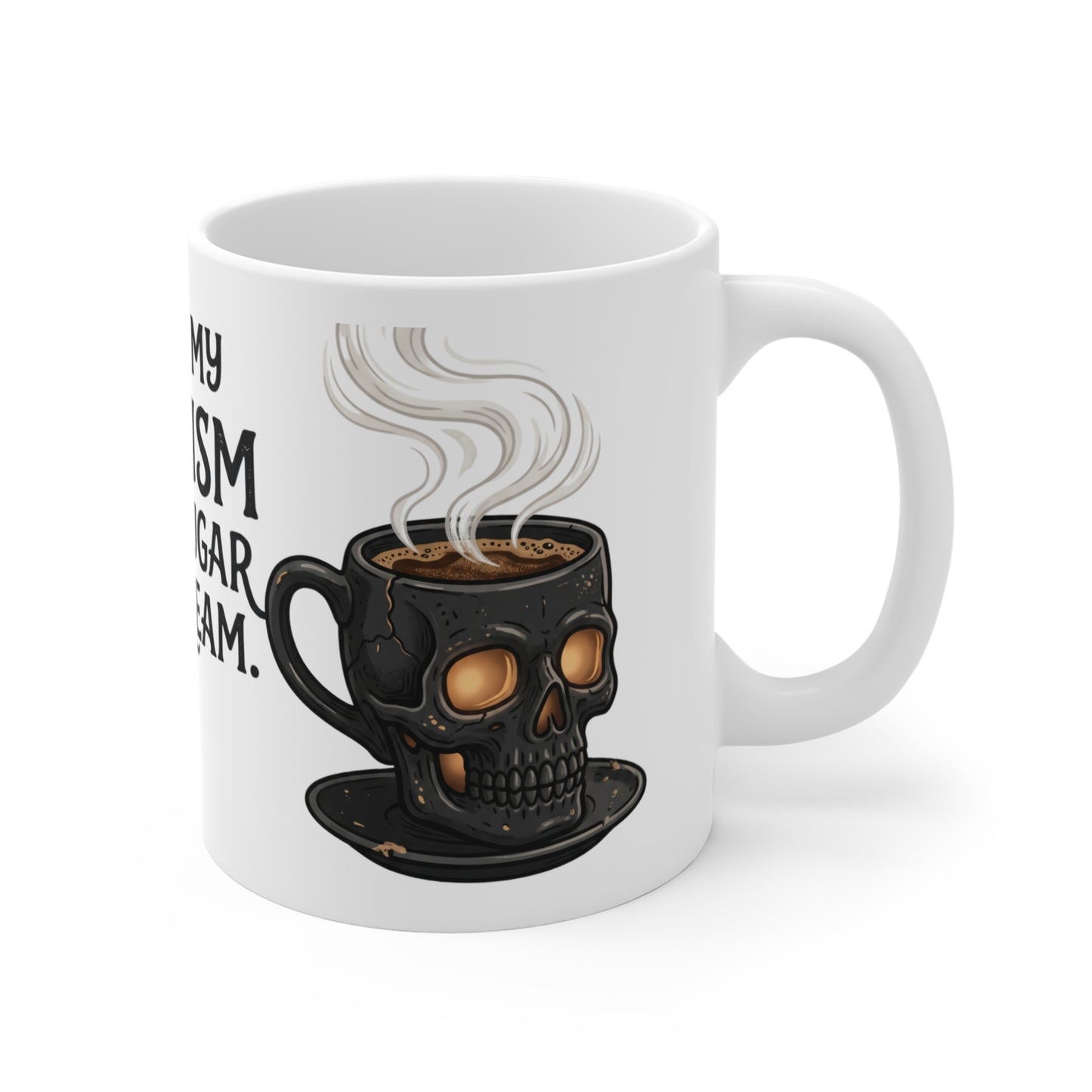 VOID - Nihilism Coffee Mug 11oz – "I Like My Nihilism With Sugar and Cream" Skull Cup