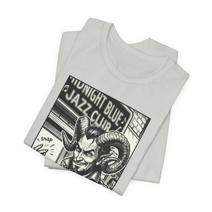 BLZB - Finger Snap Jazz Club Graphic Tee — 'Midnight Blue Jazz Club' Vintage Devil Illustration