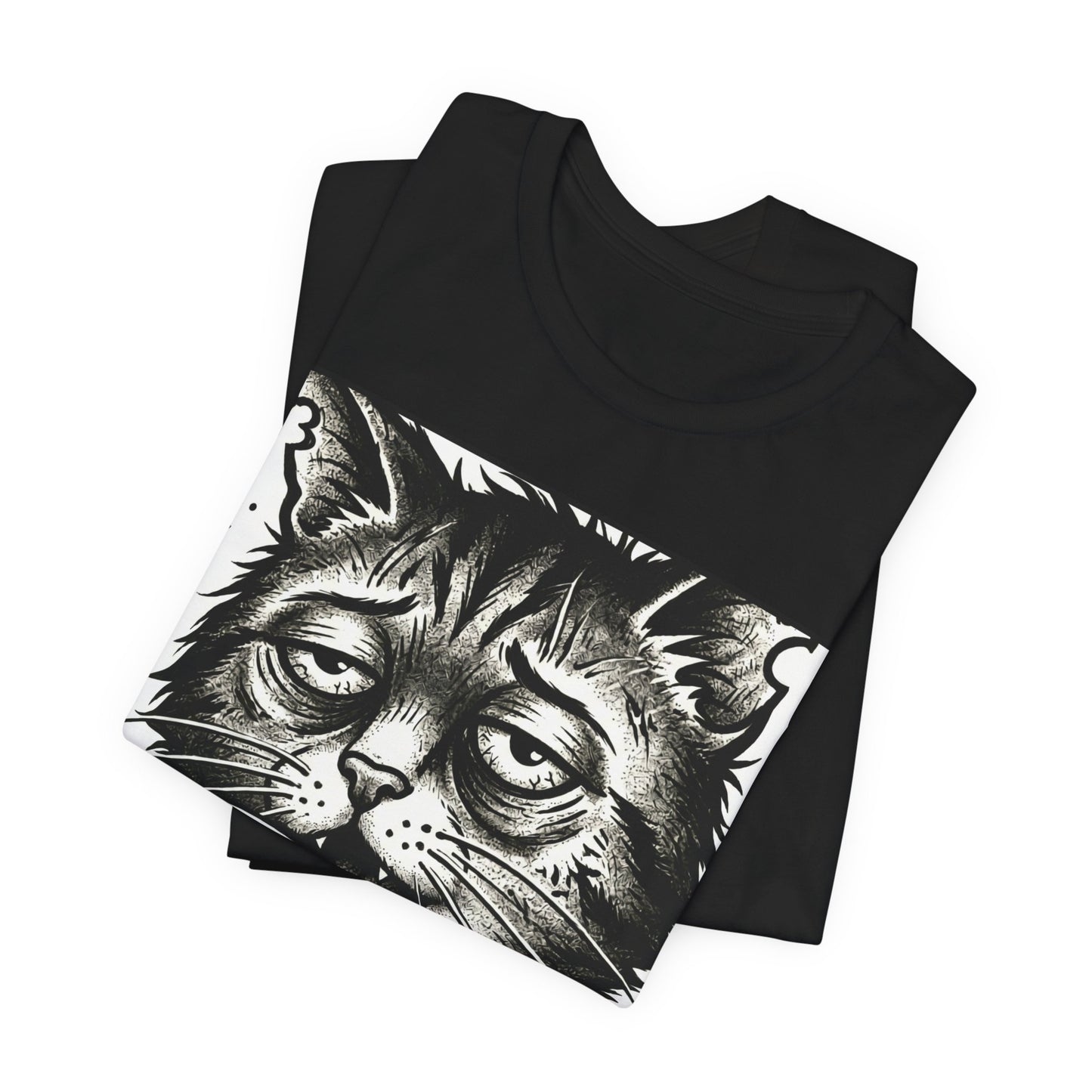 VOID - The Original Void Cat Tee — Tired Moody Cat Drinking Coffee Graphic T-Shirt