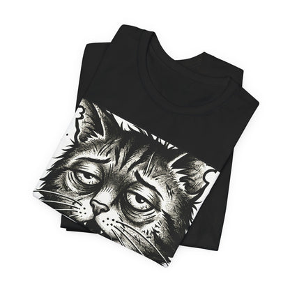 VOID - The Original Void Cat Tee — Tired Moody Cat Drinking Coffee Graphic T-Shirt