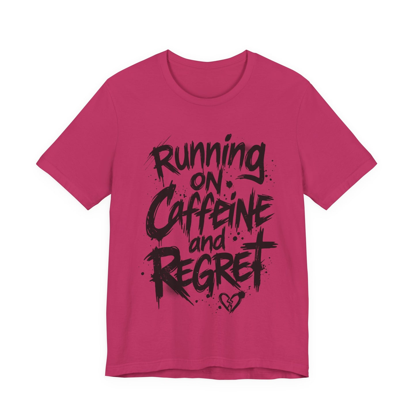 VOID - 'Running on Caffeine and Regret' Version 3 - Coffee Cat Graphic T‑Shirt