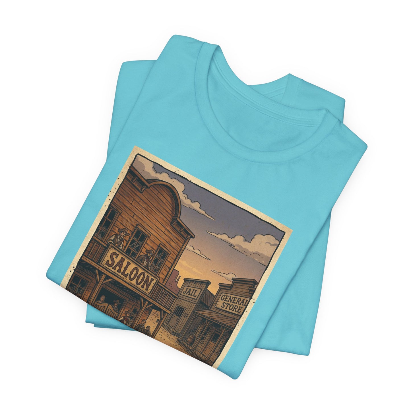 SheriffPaco - Vertical - Chihuahua Sheriff Western Saloon Showdown T-Shirt — Vintage Cowboy Sheriff Puppy Dog Graphic Tee