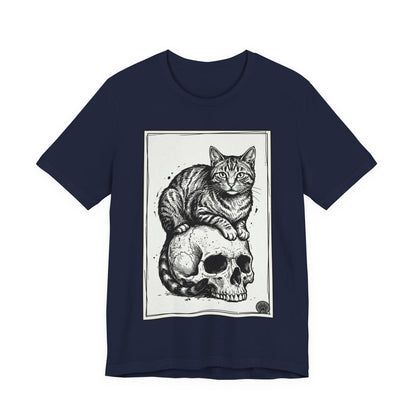 DarkArts Collection - Cat & Skull 3 Graphic Tee — Gothic Cat Skull T‑Shirt