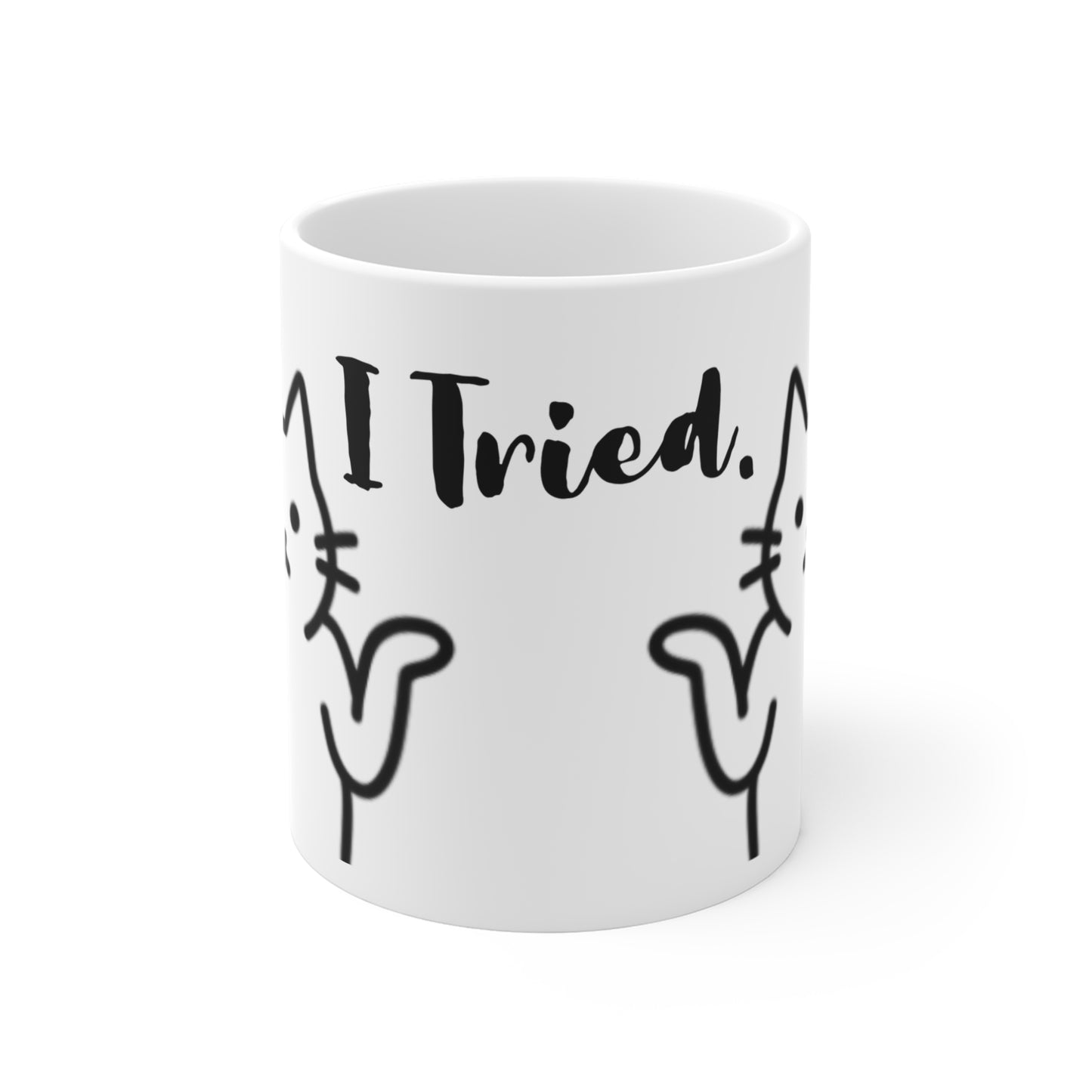 VOID - I Tried Cat Mug — Funny Shrugging Cat Coffee Cup, Cute Cat Lover Gift