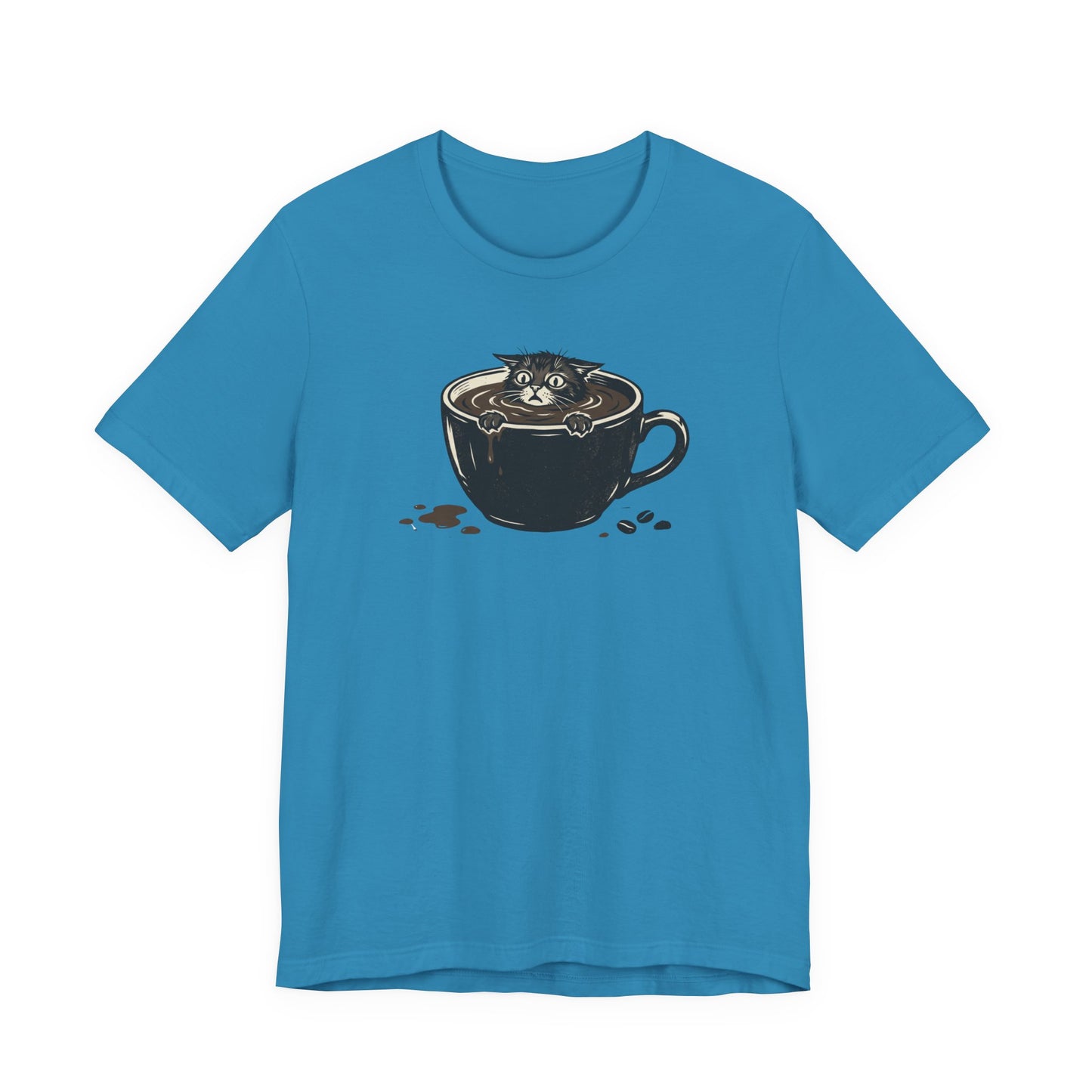 VOID - Cat in Coffee Cup T-Shirt — Cute Coffee Lover Kitty Tee