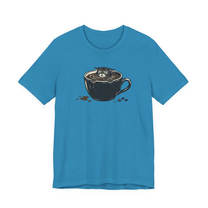 VOID - Cat in Coffee Cup T-Shirt — Cute Coffee Lover Kitty Tee