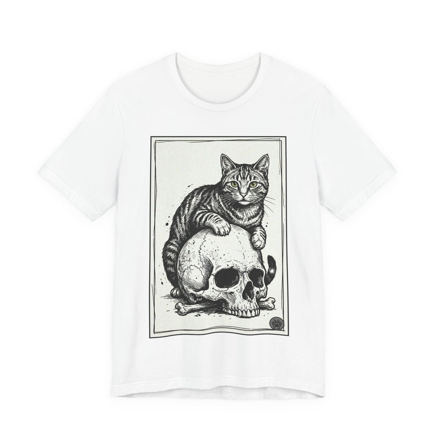 DarkArts Collection - Cat & Skull T-Shirt – Gothic Cat Illustration Tee