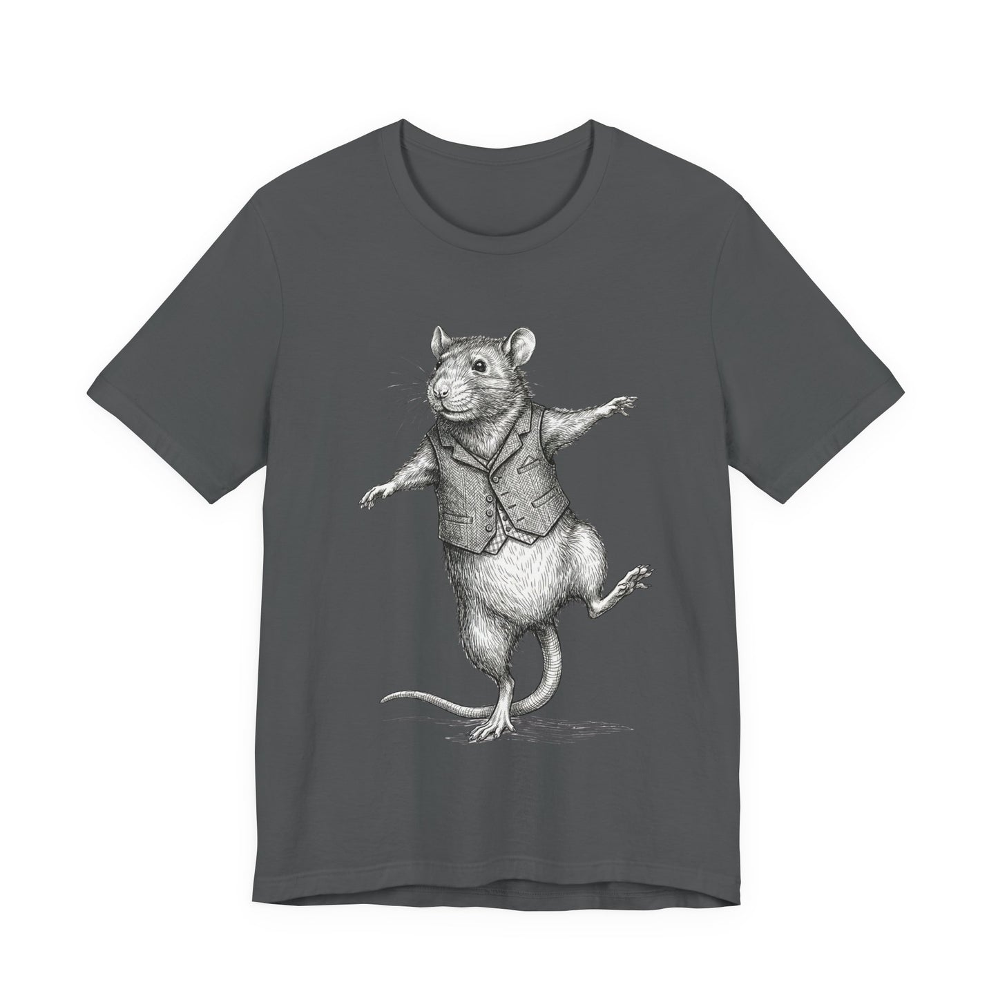 Ratney - "Just a Little Dance!" - Dancing Rat Graphic Tee - Vintage Illustration T-Shirt