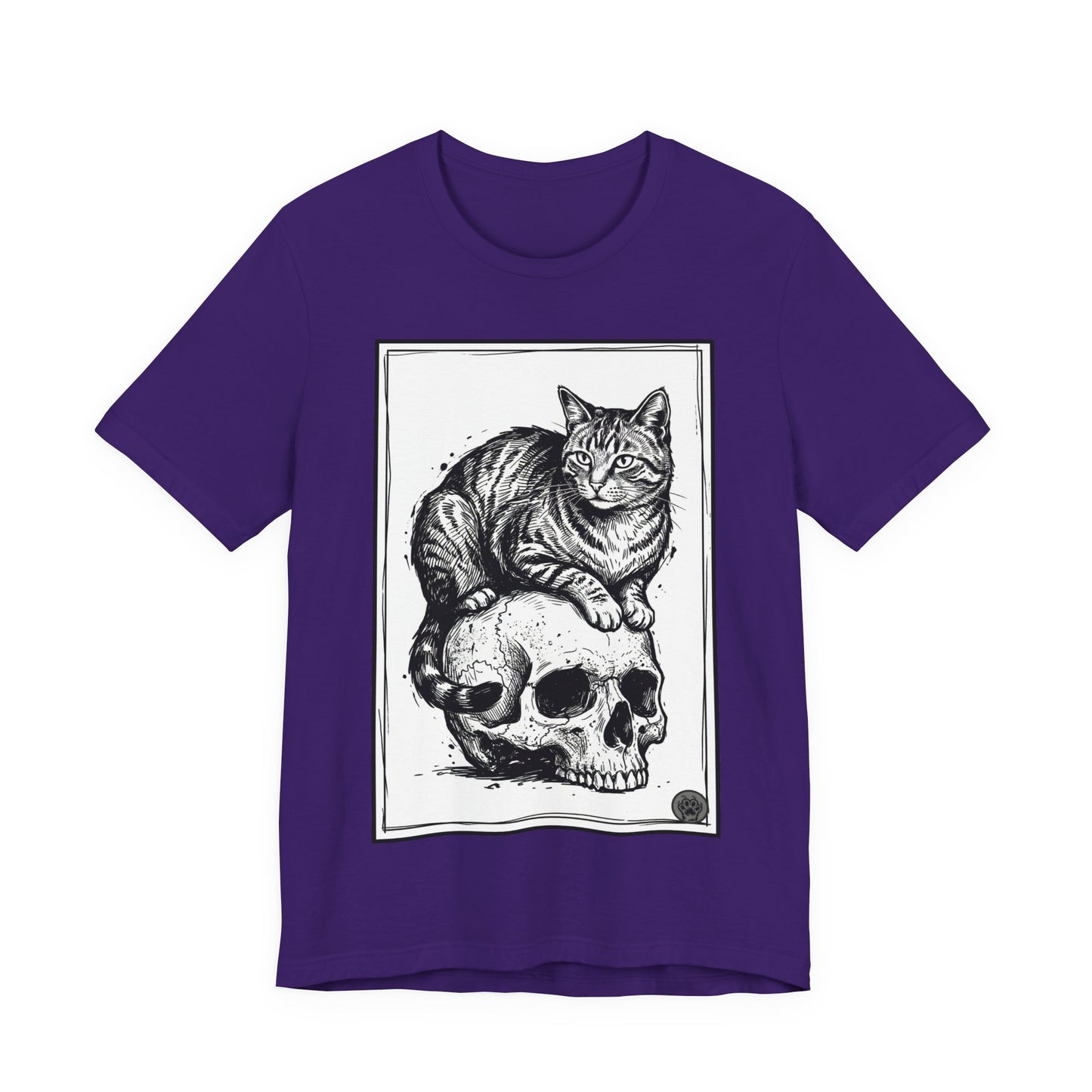 DarkArts Collection - Cat & Skull 2 T‑Shirt — Gothic Cat Skull Graphic Tee