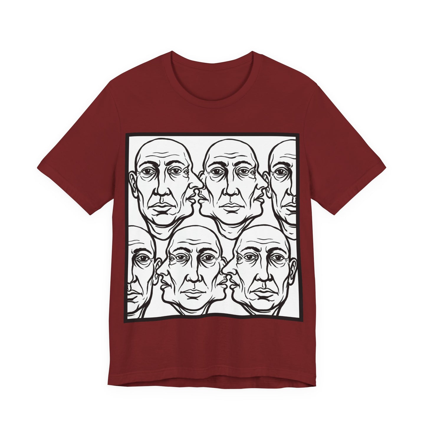 HotGossip - Version 2 - Monochrome Repeating Faces Tee – Abstract Expressionist Portrait T-Shirt