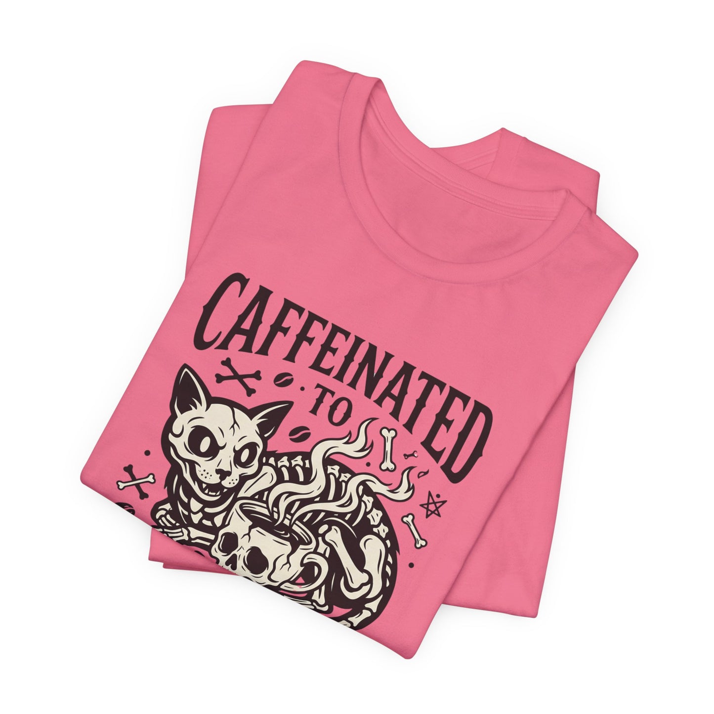 VOID - Caffeinated to the Grave Tee - Coffee Cat Humor Shirt