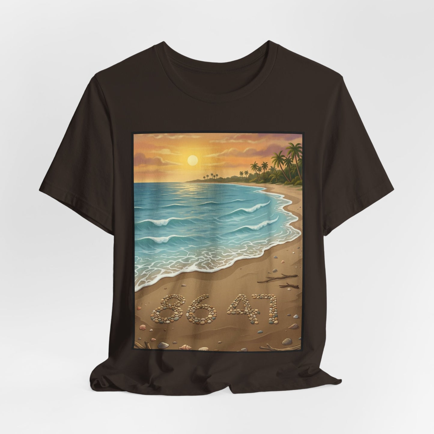 Another Nice Day At The Beach - Vertical - Beach Sunset Tee — Coastal Tropical Shoreline Graphic T‑Shirt