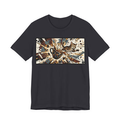 VOID - Coffee Cup Explosion Art Tee — Retro Abstract Coffee Splash T-Shirt