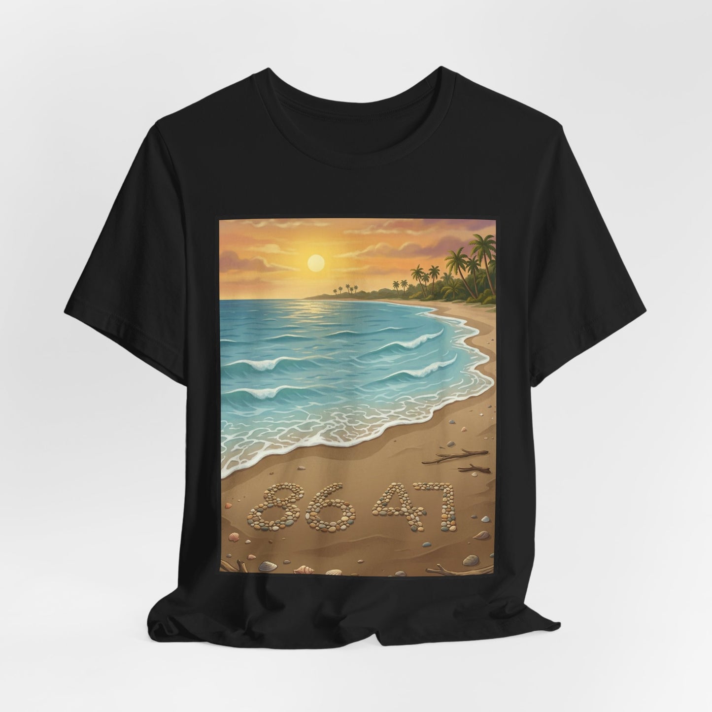 Another Nice Day At The Beach - Vertical - Beach Sunset Tee — Coastal Tropical Shoreline Graphic T‑Shirt