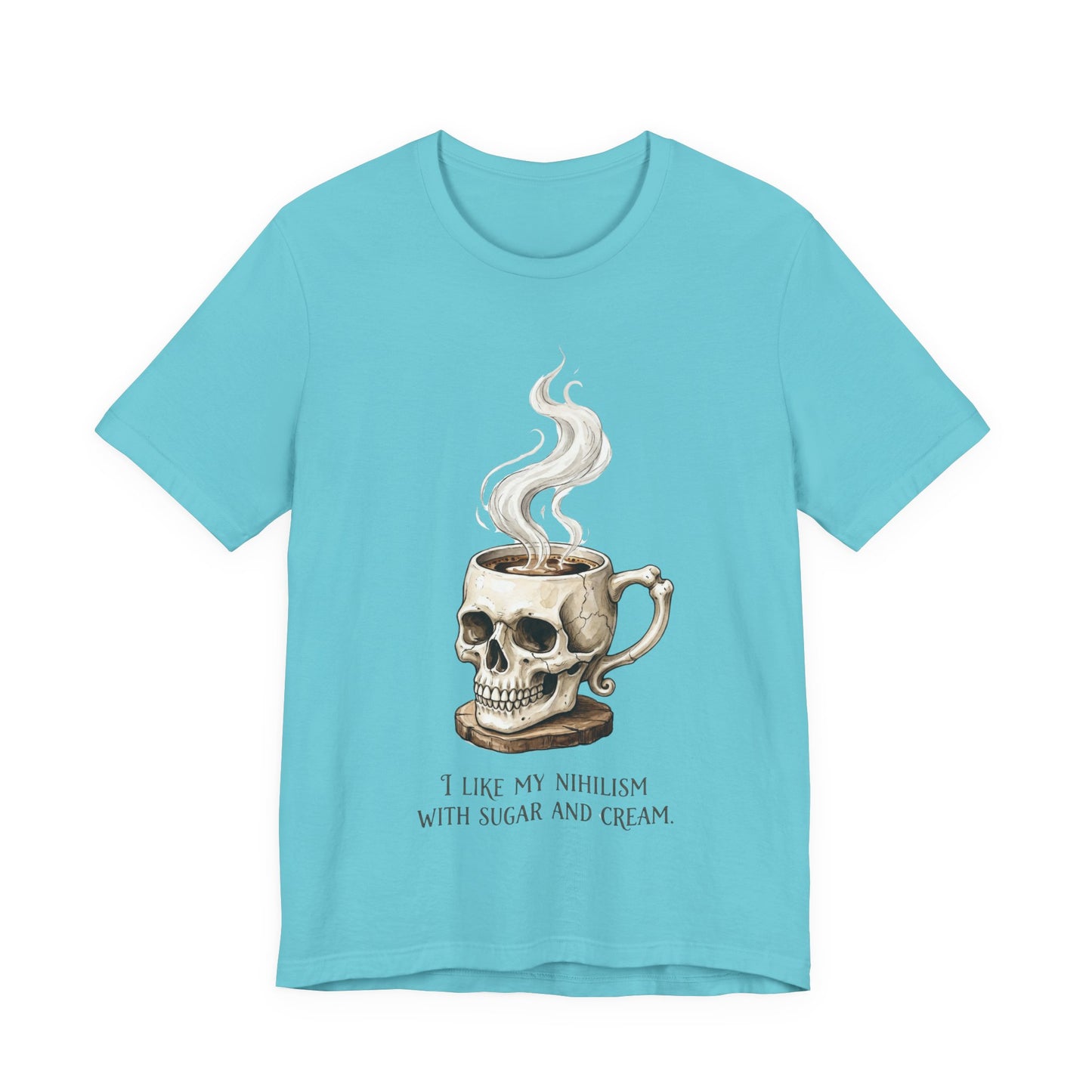 VOID - Tattoo Skull Coffee Tee — "I Like My Nihilism With Sugar and Cream" Graphic T-Shirt