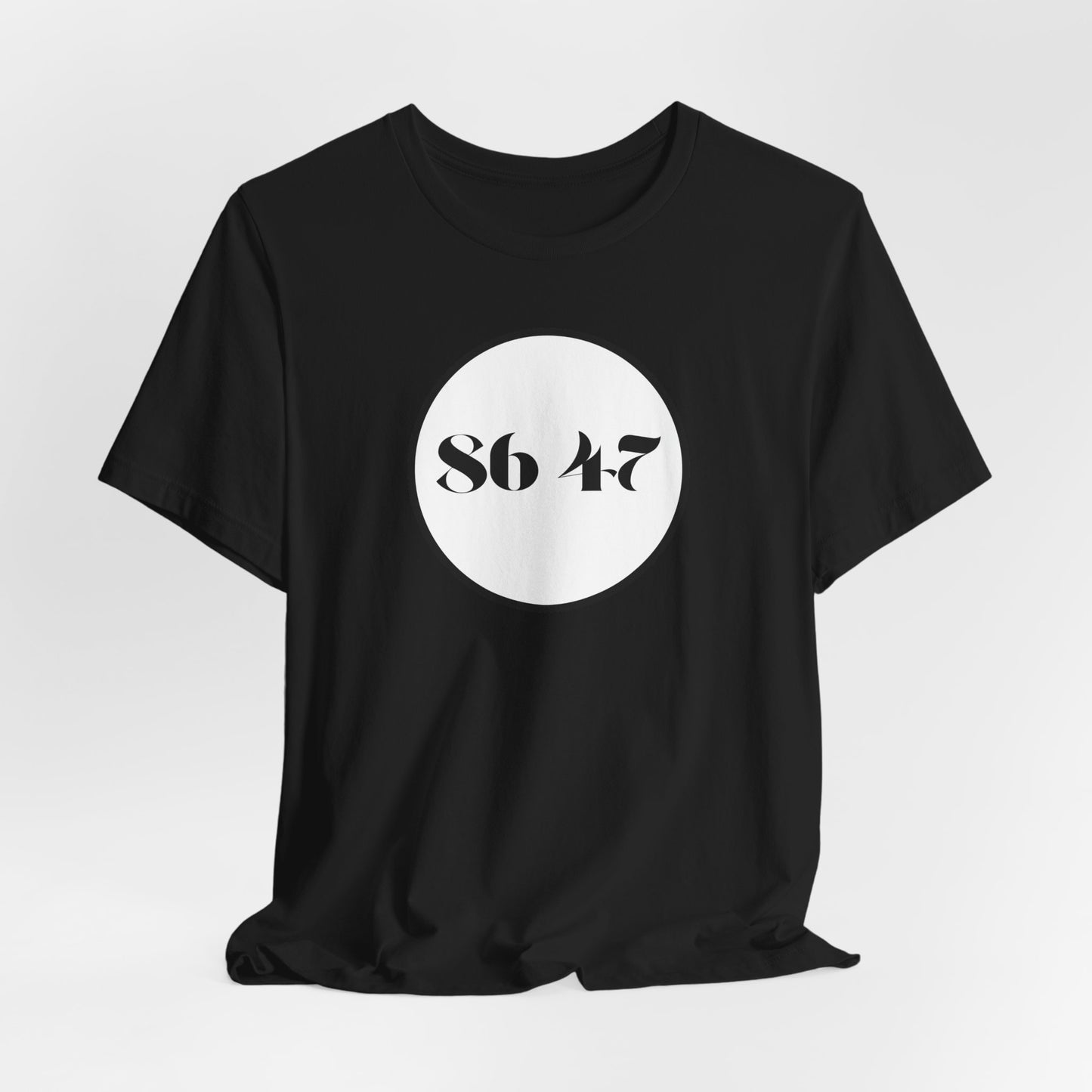 86 47 - Clean, Clear & Concise - Vintage Circle Number Tee — "86 47" Graphic T-Shirt