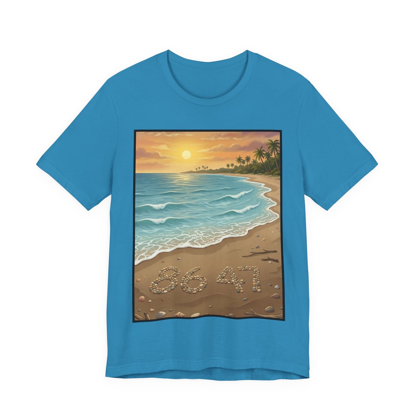 Another Nice Day At The Beach - Vertical - Beach Sunset Tee — Coastal Tropical Shoreline Graphic T‑Shirt