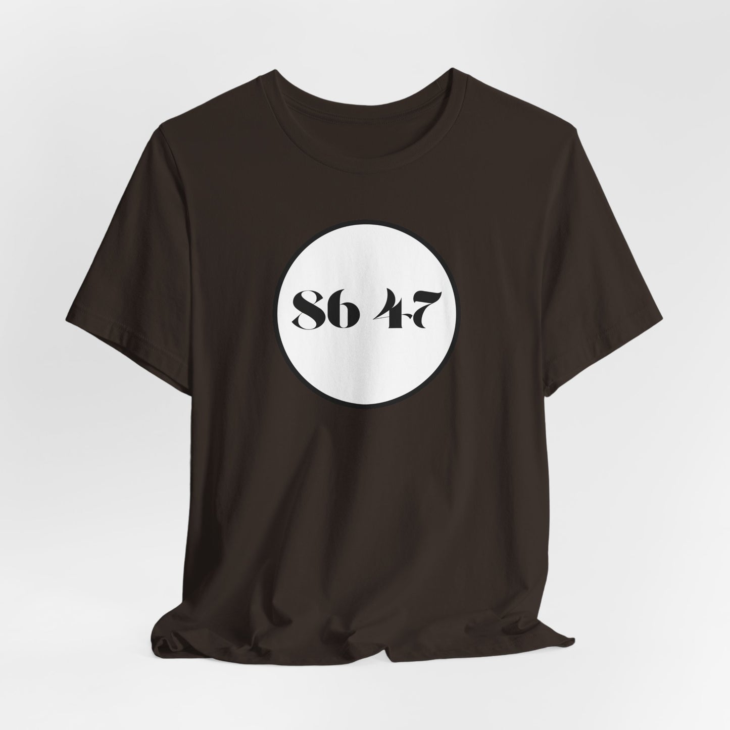 86 47 - Clean, Clear & Concise - Vintage Circle Number Tee — "86 47" Graphic T-Shirt