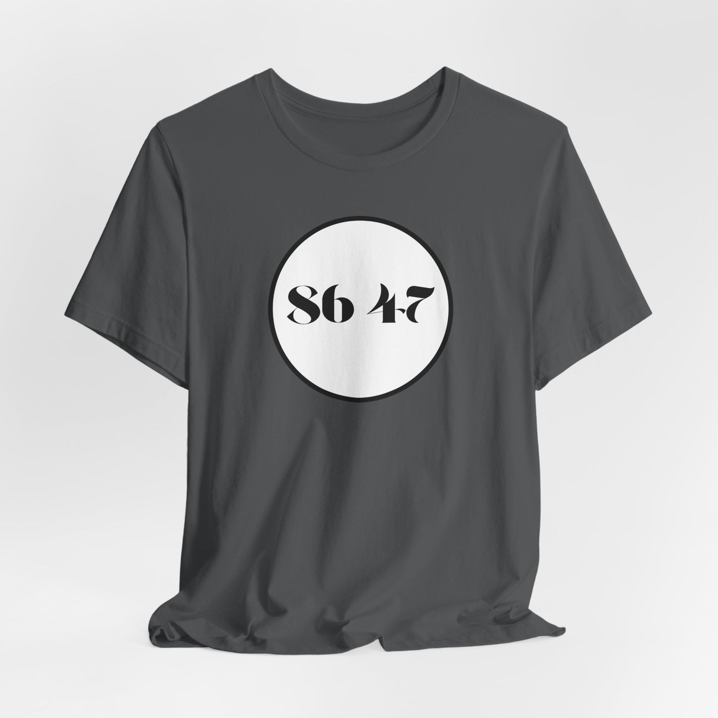 86 47 - Clean, Clear & Concise - Vintage Circle Number Tee — "86 47" Graphic T-Shirt