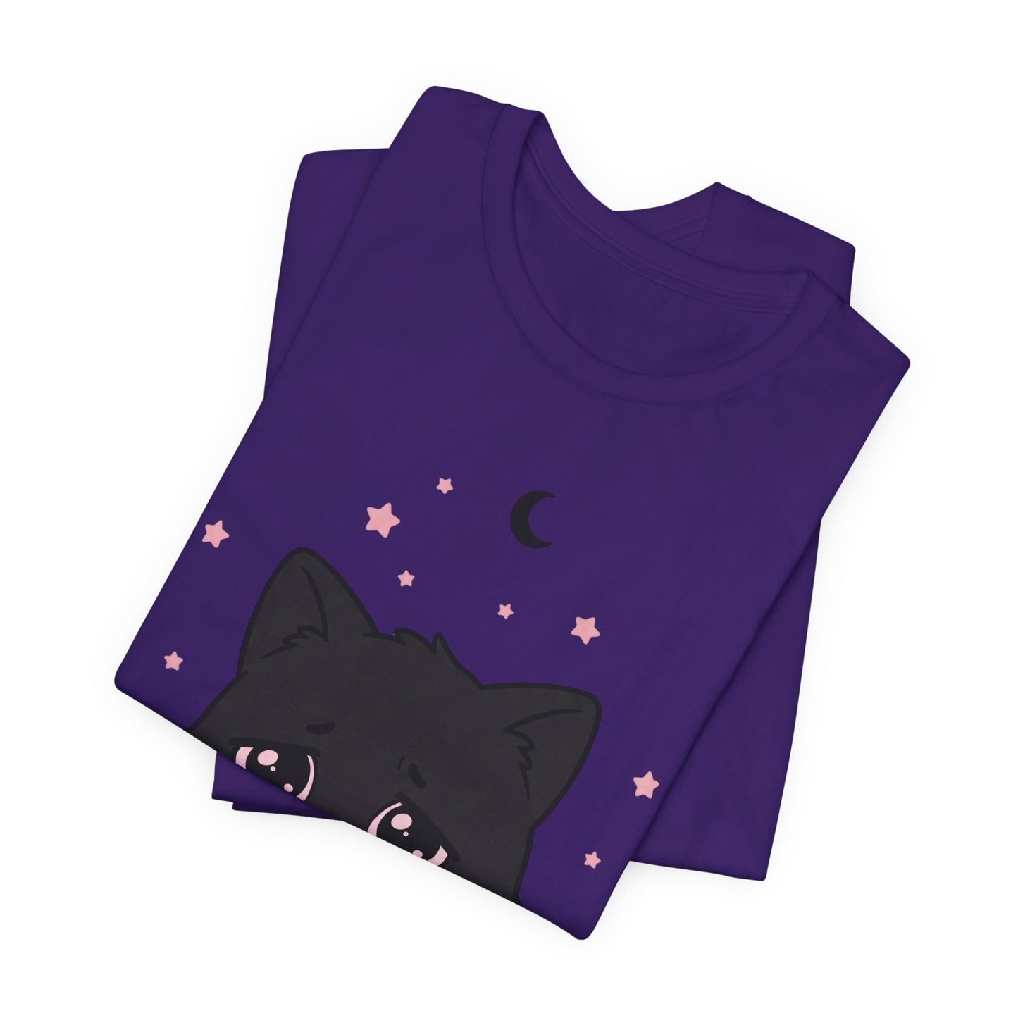 VOID - Cute Sad Black Cat Holding Hot Coffee T‑Shirt — Cozy Pink Sweater Kitty Tee