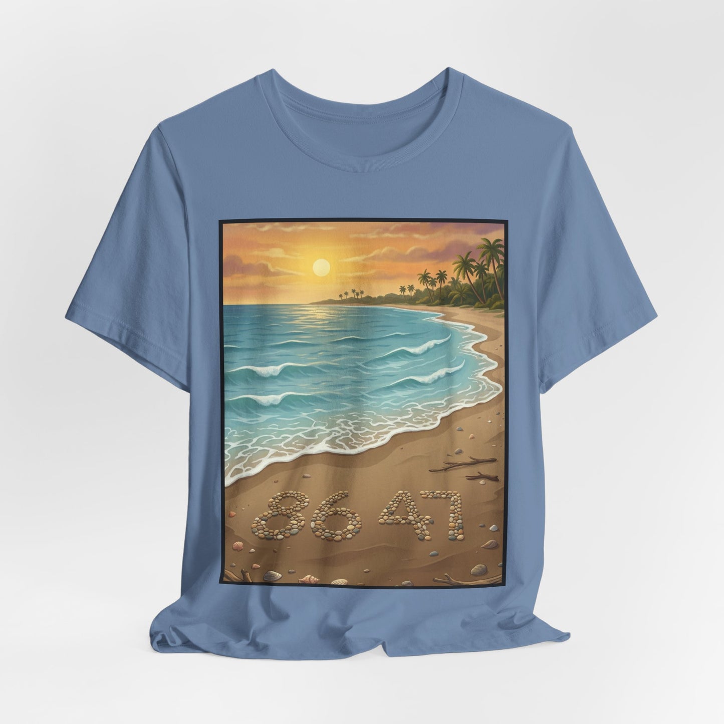 Another Nice Day At The Beach - Vertical - Beach Sunset Tee — Coastal Tropical Shoreline Graphic T‑Shirt