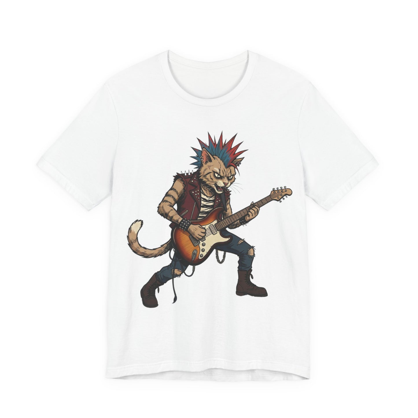 PunkCat - Punk Rock Cat Guitar T-Shirt