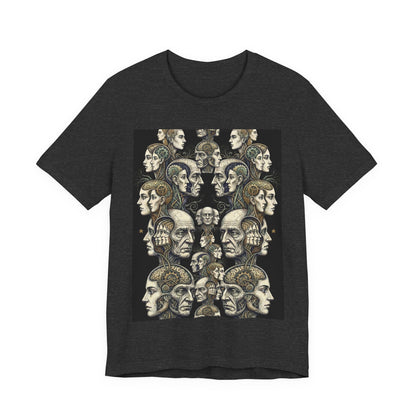 Family Of Thought - "All At Once" - Anatomical Heads Collage T-Shirt — Vintage Phrenology Art Tee