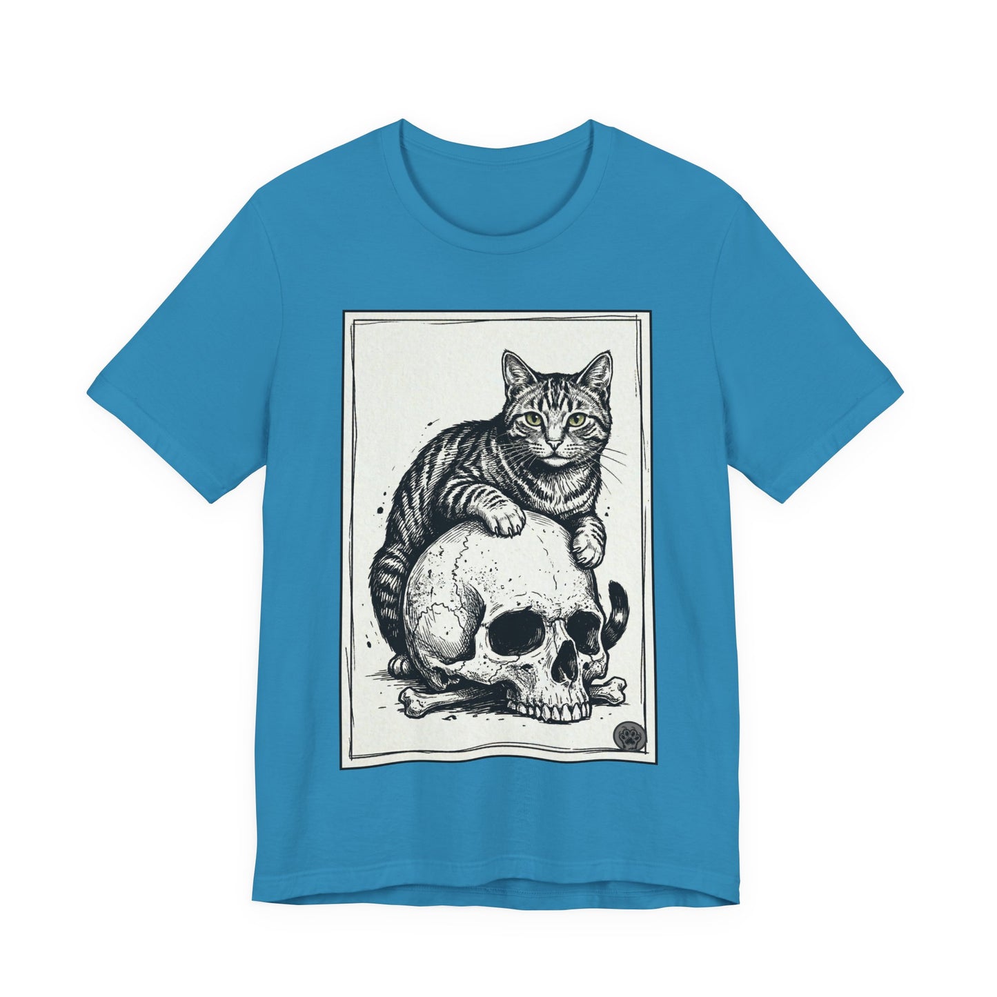 DarkArts Collection - Cat & Skull T-Shirt – Gothic Cat Illustration Tee