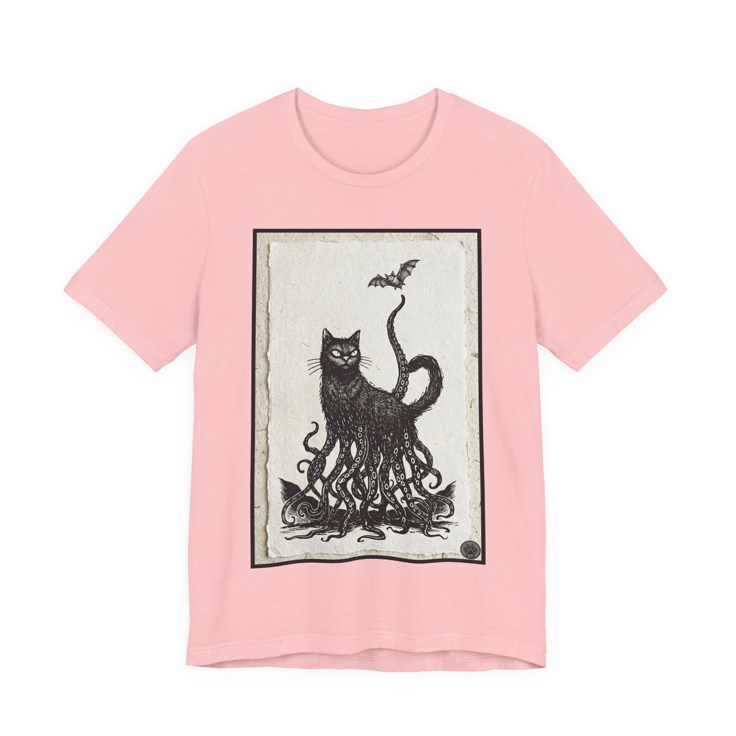 OctoCat Catching a Bat - Vintage Paper - Mystic Cat Kraken Tee — Gothic Cat T‑Shirt