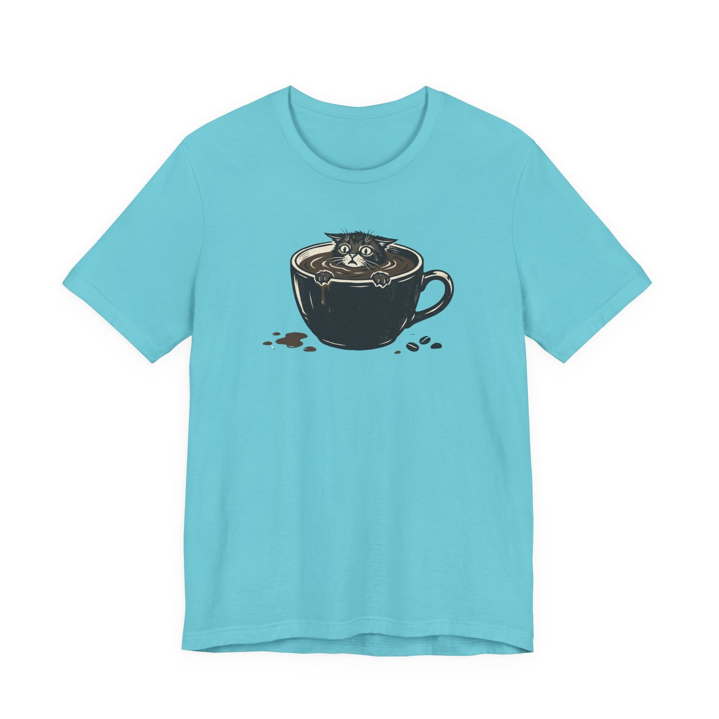 VOID - Cat in Coffee Cup T-Shirt — Cute Coffee Lover Kitty Tee