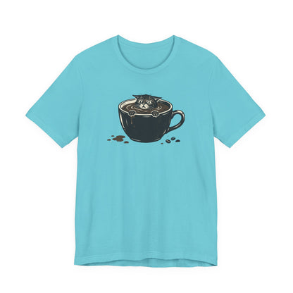 VOID - Cat in Coffee Cup T-Shirt — Cute Coffee Lover Kitty Tee