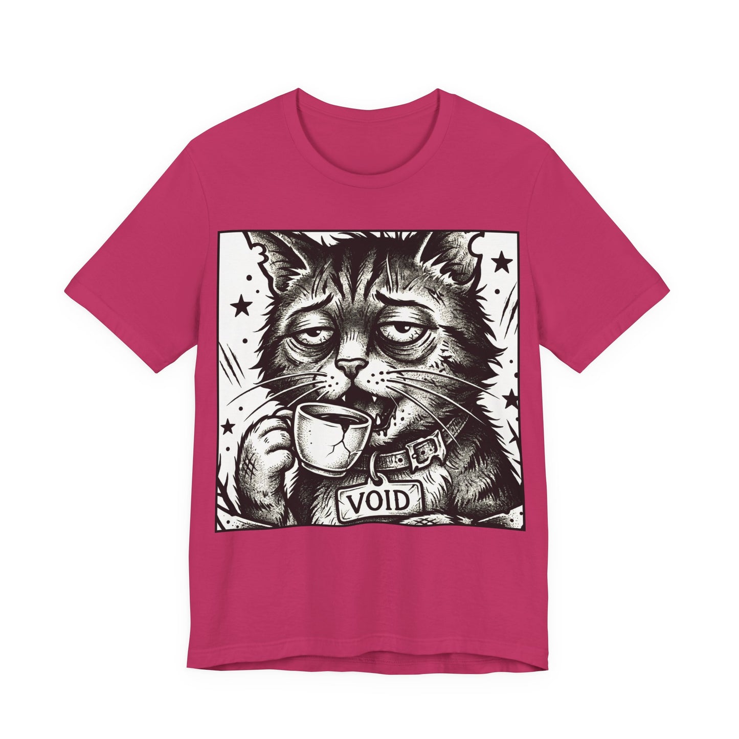 VOID - The Original Void Cat Tee — Tired Moody Cat Drinking Coffee Graphic T-Shirt