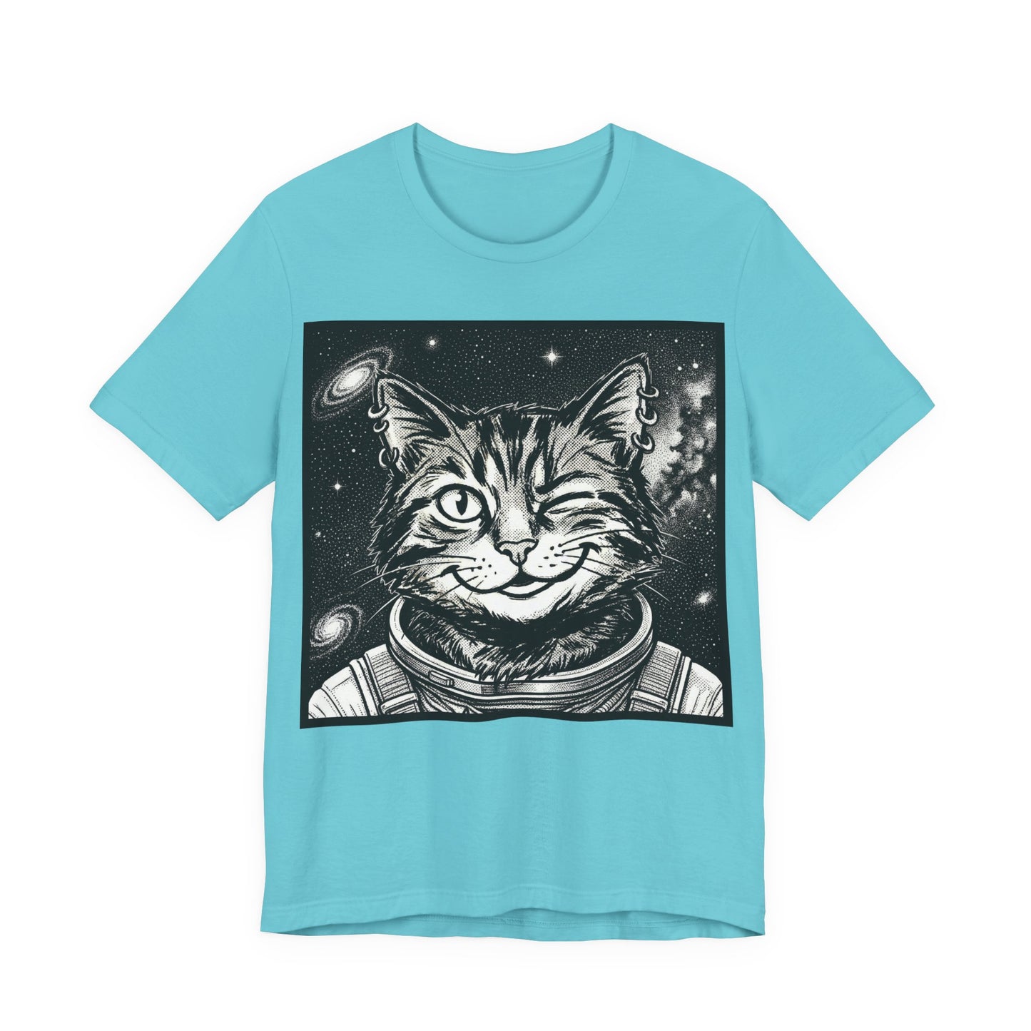 WinkyCat - The Astronaut (NO Gesture) Cat T-Shirt — Winking Space Kitty Graphic Tee