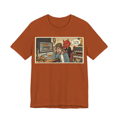 Use AI - Controversial Musician Humor Recording Studio T‑Shirt — Funny Comic “It’s Okay... Use Al” Music Producer Tee