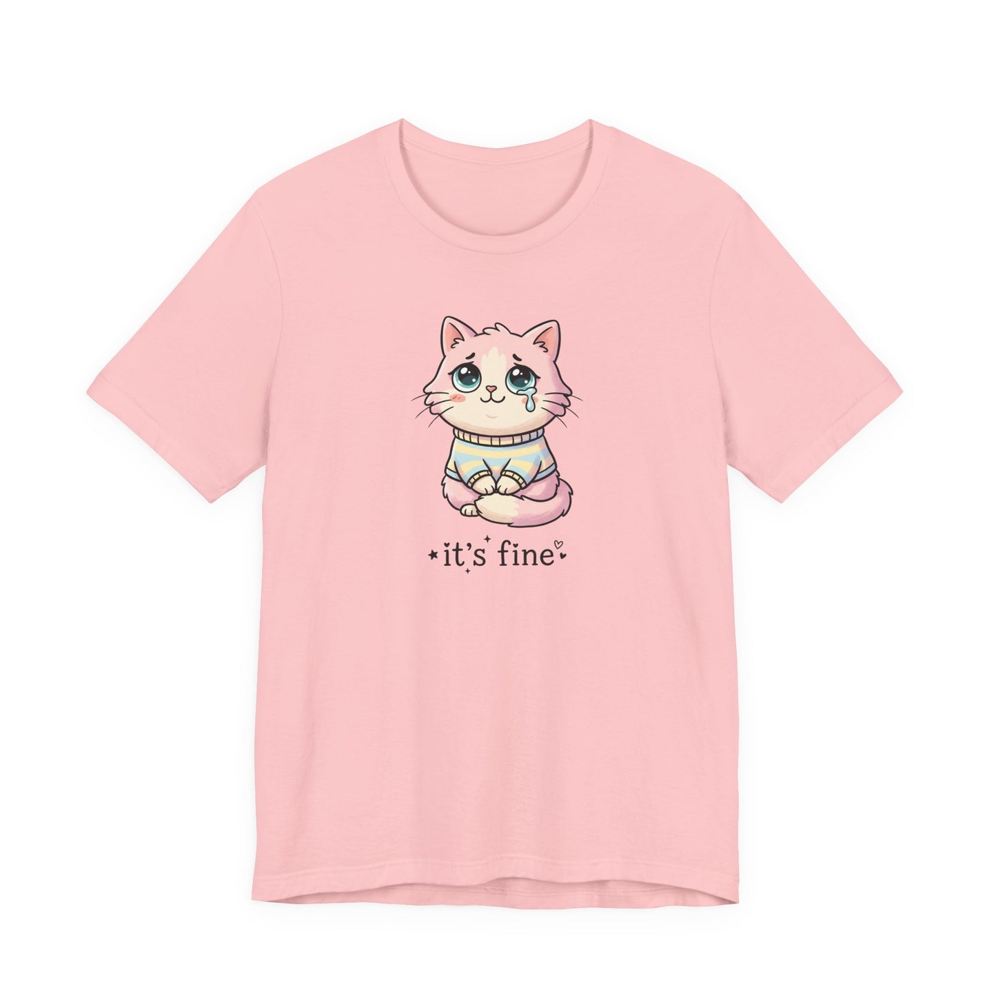 VOID - It's Fine - Cute Sad Cat Kitten Tee