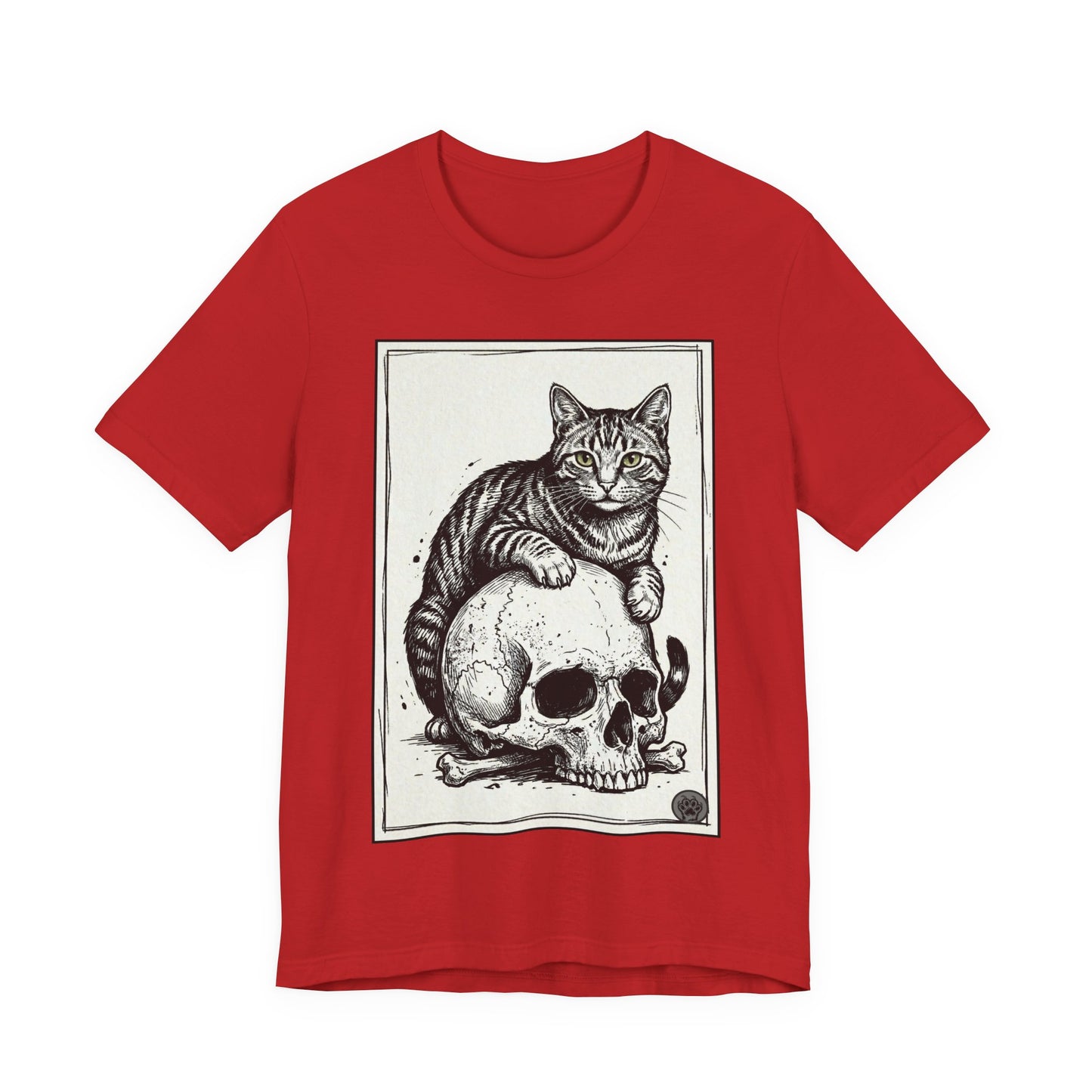 DarkArts Collection - Cat & Skull T-Shirt – Gothic Cat Illustration Tee