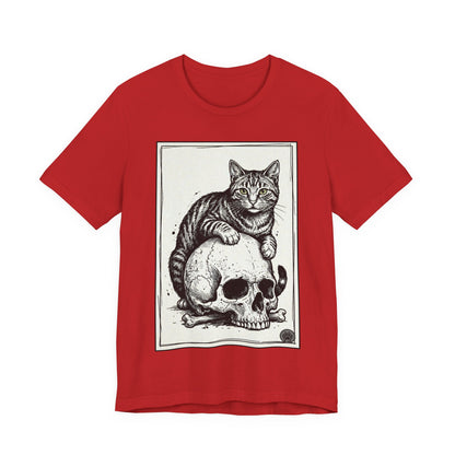 DarkArts Collection - Cat & Skull T-Shirt – Gothic Cat Illustration Tee