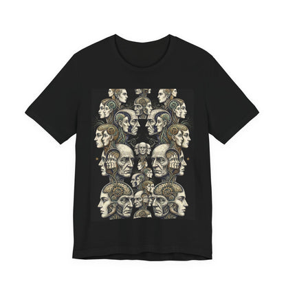 Family Of Thought - "All At Once" - Anatomical Heads Collage T-Shirt — Vintage Phrenology Art Tee