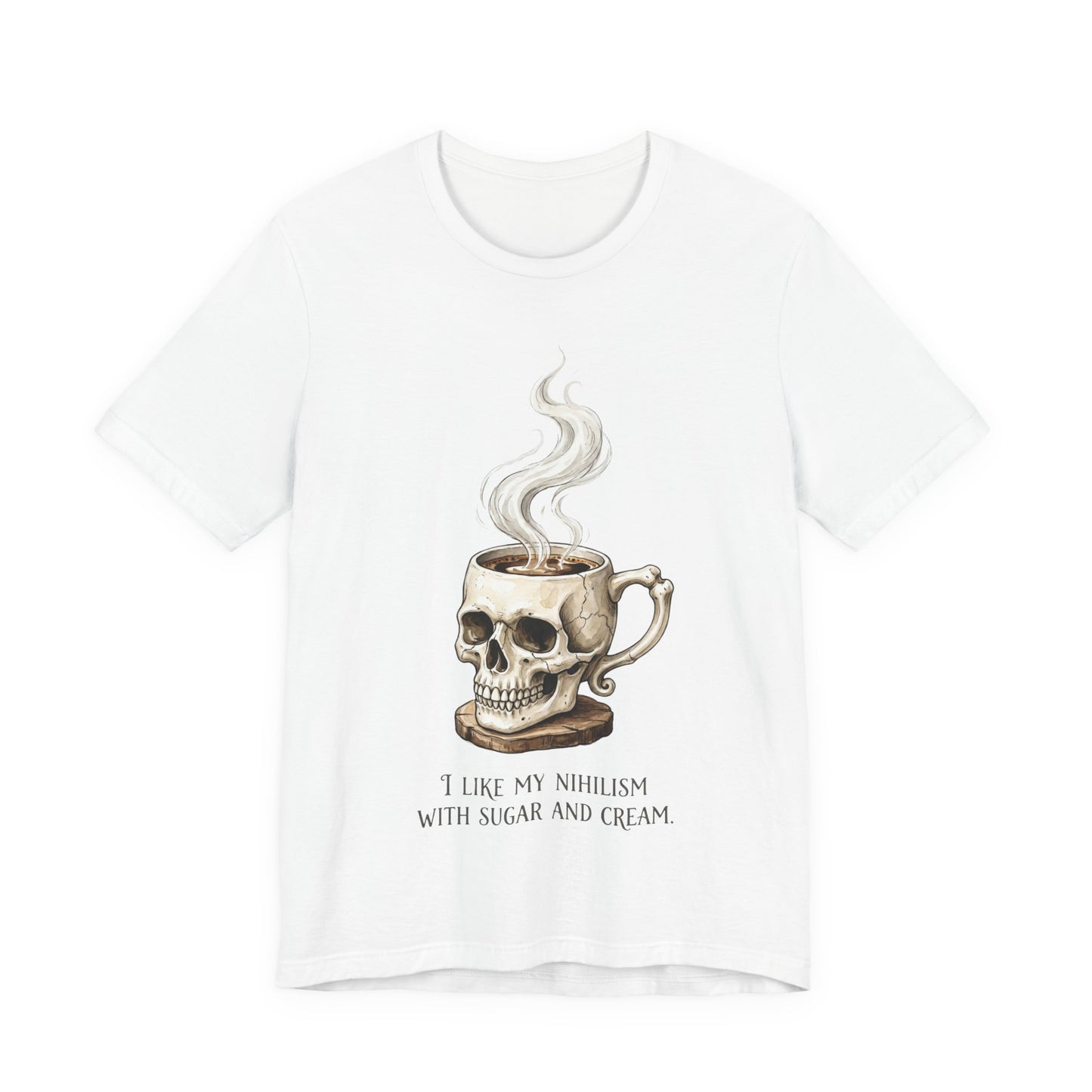 VOID - Tattoo Skull Coffee Tee — "I Like My Nihilism With Sugar and Cream" Graphic T-Shirt